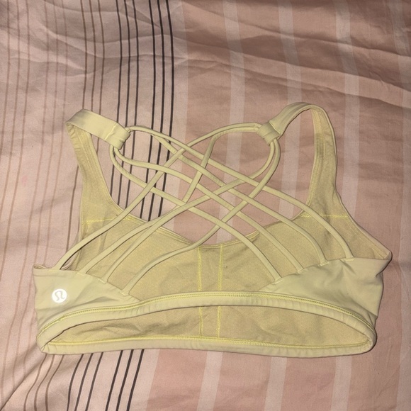 lululemon athletica Other - lululemon athletica Light Yellow Crisscross Sports Bra